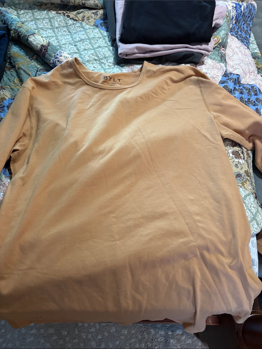 BYLT Basics Crewneck Tee in Camel Brown
